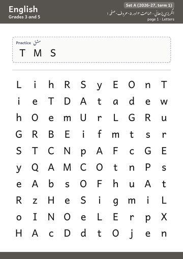 English reading booklet, page 1 · en.letters
