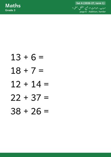 Maths booklet, Grade 3, page 6 · ma.add2