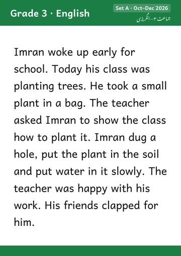 Grade 3 · English, front